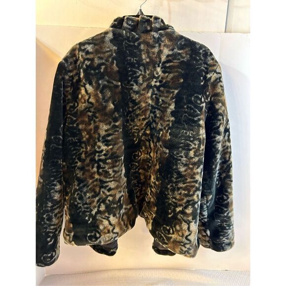 Cato plus 18-20w faux fur coat Mob wife style plush open jacket animal print rn# - Picture 3 of 9